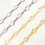 Load image into Gallery viewer, Cubic Zirconia Pear Shape Connected Chain. CZ25