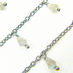 Load image into Gallery viewer, Labradorite Drop Dangle Oxidized Wire Chain. LAB107