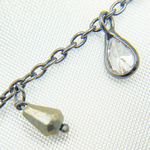 Load image into Gallery viewer, Pyrite and CZ Pear Shape Dangle Wire Chain. PYR32