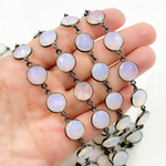 Load image into Gallery viewer, Opalite Round Shape Oxidized Wire Chain. OPA1
