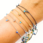 Load image into Gallery viewer, Created Blue Opal Round Shape Dangle Chain. CBO4