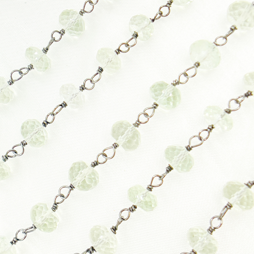 Green Amethyst Oxidized Wire Chain. AME21