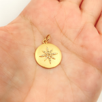 Load image into Gallery viewer, 14K Solid Gold Diamond Circle Charm. GDP265