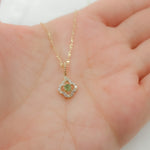 Load image into Gallery viewer, PN417531Y14EM1. 14k Solid Gold Diamond and Emerald Flower Charm