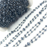 Load image into Gallery viewer, Coated Black Spinel Fancy Oxidized Wire Chain. CBS17