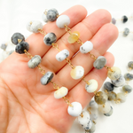 Load image into Gallery viewer, Dendrite Opal Gold Plated Wire Chain. DEN7