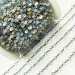 Load image into Gallery viewer, Aquamarine Oxidized Wire Chain