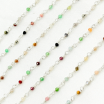 Load image into Gallery viewer, Multi Gemstone 925 Sterling Silver Wire Chain. MGS24
