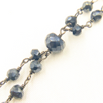 Load image into Gallery viewer, Coated Black Spinel Fancy Oxidized Wire Chain. CBS17