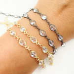 Load image into Gallery viewer, Cubic Zirconia Pear Shape Connected Chain. CZ25