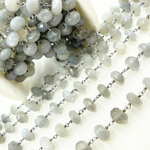 Load image into Gallery viewer, Grey Moonstone Oxidized Wire Chain. GMS2