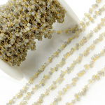 Load image into Gallery viewer, Labradorite Cluster Dangle Gold Plated Wire Chain. LAB122