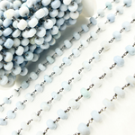 Load image into Gallery viewer, Blue Opal Rondel Oxidized Wire Chain. BLO6