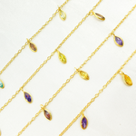 Load image into Gallery viewer, Multi Color Cubic Zirconia Marquise Shape Dangle Chain. CZ40