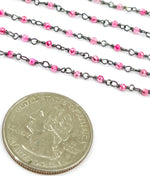 Load image into Gallery viewer, Coated Red Quartz Wire Wrap Chain. CQU19