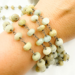 Load image into Gallery viewer, Coated Cats Eye Oxidized Wire Chain. CAT10