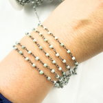 Load image into Gallery viewer, Aquamarine Coated Wire Wrap Chain. AQU14
