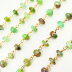 Load image into Gallery viewer, Chrysoprase Gold Plated Wire Chain.
