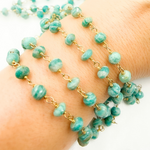 Load image into Gallery viewer, Amazonite Gold Plated Wire Chain. AMZ19
