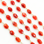 Load image into Gallery viewer, Carnelian Oval Gold Plated Wire Chain. CAR13
