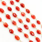 Load image into Gallery viewer, Carnelian Oval Gold Plated Wire Chain. CAR13