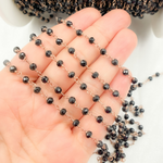Load image into Gallery viewer, Black Spinel Rose Gold Plated Wire Chain. BSP45