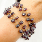 Load image into Gallery viewer, Garnet Gold Plated Wire Chain