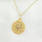 Load image into Gallery viewer, GDP548. 14k Solid Gold Diamond Star Circle Charm