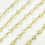 Load image into Gallery viewer, Coated Prehnite Gold Plated Wire Chain.