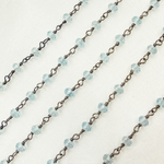 Load image into Gallery viewer, Sky Blue Topaz Oxidized Wire Chain. BT3