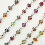 Load image into Gallery viewer, Multi Sapphire Tunduru Oxidized Wire Chain.