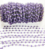 Load image into Gallery viewer, Amethyst Gemstone Oxidized 925 Sterling Silver Wire Chain