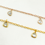 Load image into Gallery viewer, Cubic Zirconia Triangle 4mm Shape Dangle Chain. CZ6