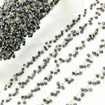 Load image into Gallery viewer, Black Spinel Cluster Dangle 3.5mm Gold Plated Wire Chain. BSP56