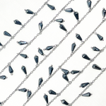 Load image into Gallery viewer, Black Spinel Drop Dangle Oxidized Wire Chain. BSP18