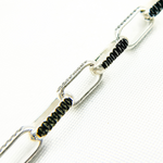 Load image into Gallery viewer, Two Tone Black Rhodium and 925 Sterling Silver Paperclip Chain. Z114SB

