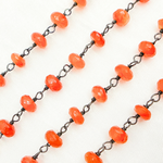 Load image into Gallery viewer, Carnelian Oxidized Stone Wire Chain. CAR7
