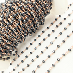 Load image into Gallery viewer, Black Spinel Rose Gold Plated Wire Chain. BSP45