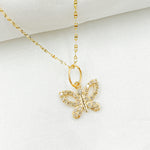 Load image into Gallery viewer, 14k Solid Gold Diamonds Butterfly Charm. GDP630