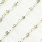 Load image into Gallery viewer, Coated Grey Moonstone 925 Sterling Silver Wire Chain. CMS86