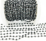 Load image into Gallery viewer, Black Spinel Wire Wrap Chain made with Black Rhodium 925 Sterling Silver. BSP15