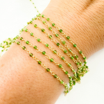 Load image into Gallery viewer, Chrome Diopside Wire Wrap Chain. CHR1