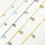 Load image into Gallery viewer, Multi Color Cubic Zirconia 4mm Round Shape Dangle Chain. CZ43