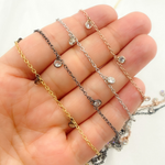 Load image into Gallery viewer, Cubic Zirconia Round 3mm Shape Dangle Chain. CZ9