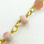 Load image into Gallery viewer, Rhodochrosite Gold Plated Wire Chain. RHD2