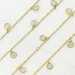 Load image into Gallery viewer, Cubic Zirconia Round 4mm Shape Dangle Chain. CZ8