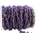 Load image into Gallery viewer, Amethyst Gold Plated Wire Chain. AME1