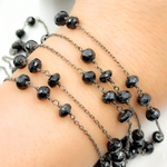 Load image into Gallery viewer, Black Spinel Oxidized Connected Wire Chain.