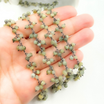 Load image into Gallery viewer, Cats Eye Cluster Dangle Oxidized Silver Wire Chain. CAT12