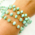 Load image into Gallery viewer, Amazonite Gold Plated Wire Chain. AMZ14